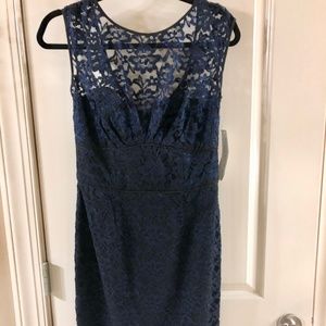 Maggie London Navy/Black Lace Cocktail Dress NEVER WORN